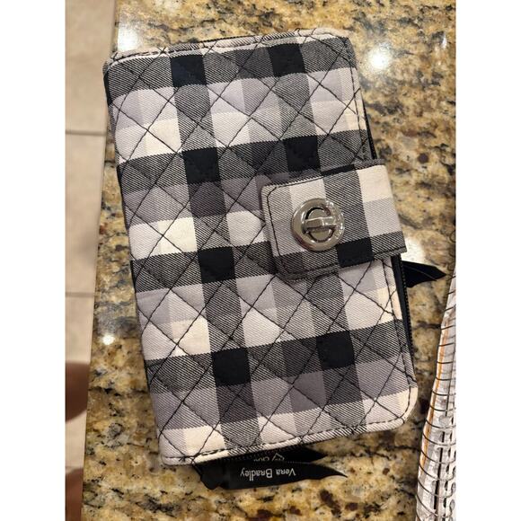 Vera Bradley Women's Cotton Rfid Turnlock Wallet Kingbird Plaid - Picture 2 of 5